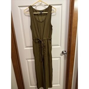Banana Republic Cindered Olive Green Utility Maxi Dress Size 6 Tie waist